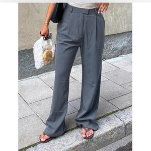 Djerf Avenue Gray Wide-Leg Pants